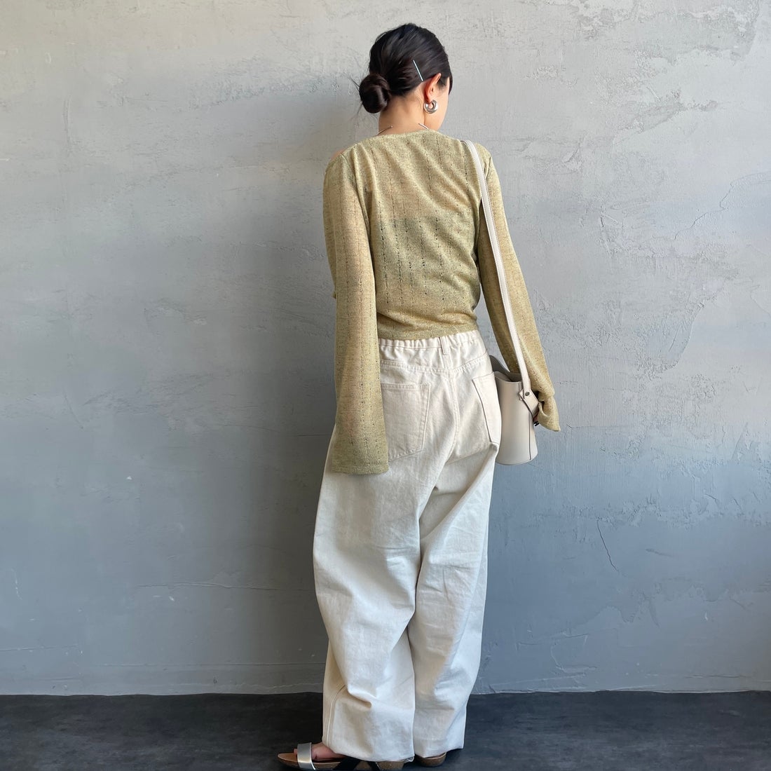 nenom [ネノム] ワンオフショルダー ギャザーリボンTシャツ [NE26312004] 37 MINT &&モデル身長：150cm 着用サイズ：F&&