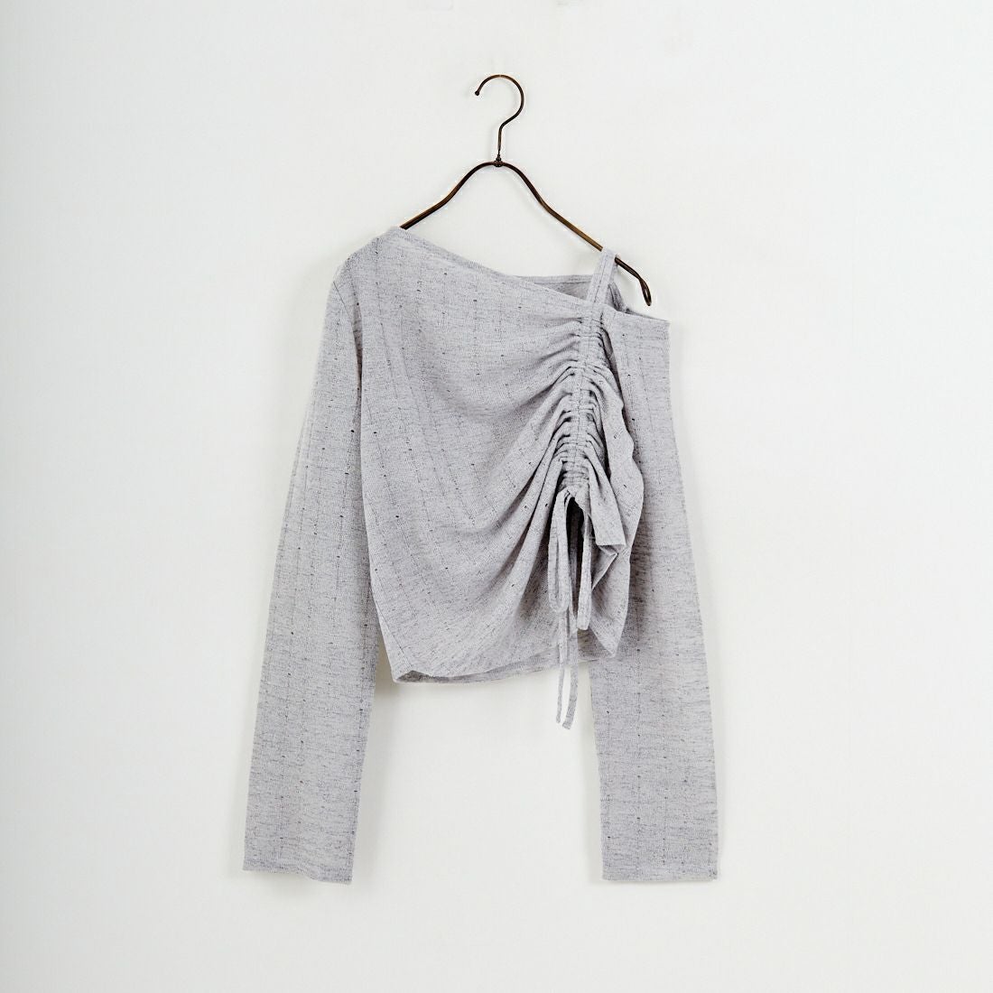 nenom [ネノム] ワンオフショルダー ギャザーリボンTシャツ [NE26312004] 05 L.GRAY