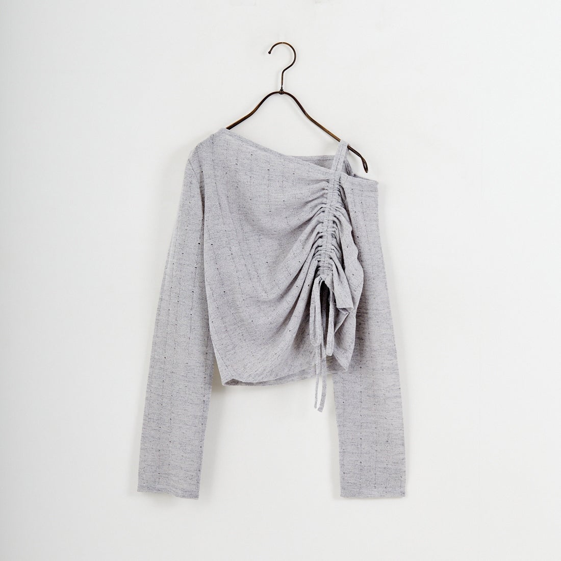 nenom [ネノム] ワンオフショルダー ギャザーリボンTシャツ [NE26312004] 05 L.GRAY