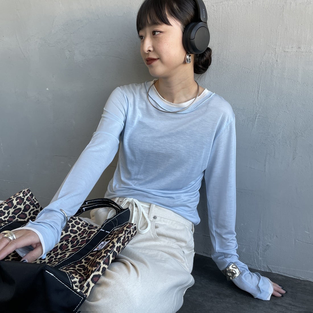 10 SAX/OFF&&モデル身長：150cm 着用サイズ：F&&