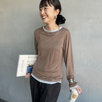 28 BRN/SAX&&モデル身長：150cm 着用サイズ：F&&