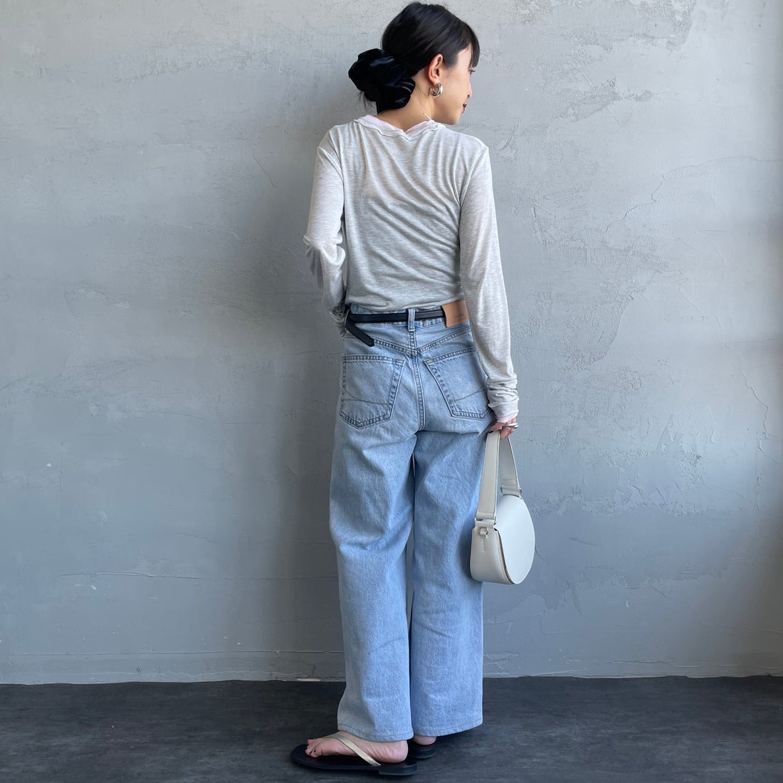 nenom [ネノム] シアーレイヤードロンT [NE26312002] 20 OAT/PNK &&モデル身長：150cm 着用サイズ：F&&