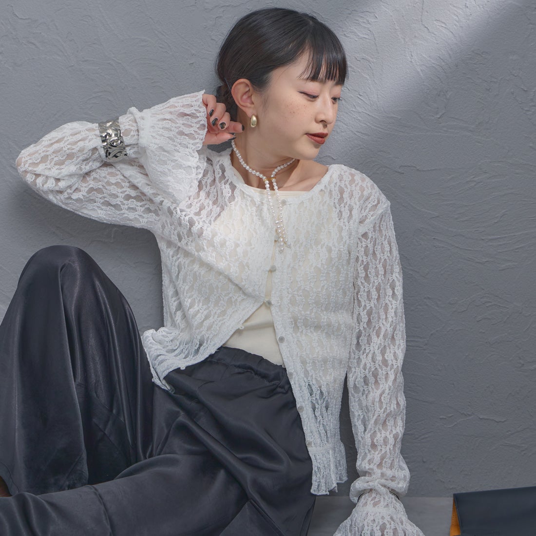 02 OFF&&モデル身長：150cm 着用サイズ：F&&