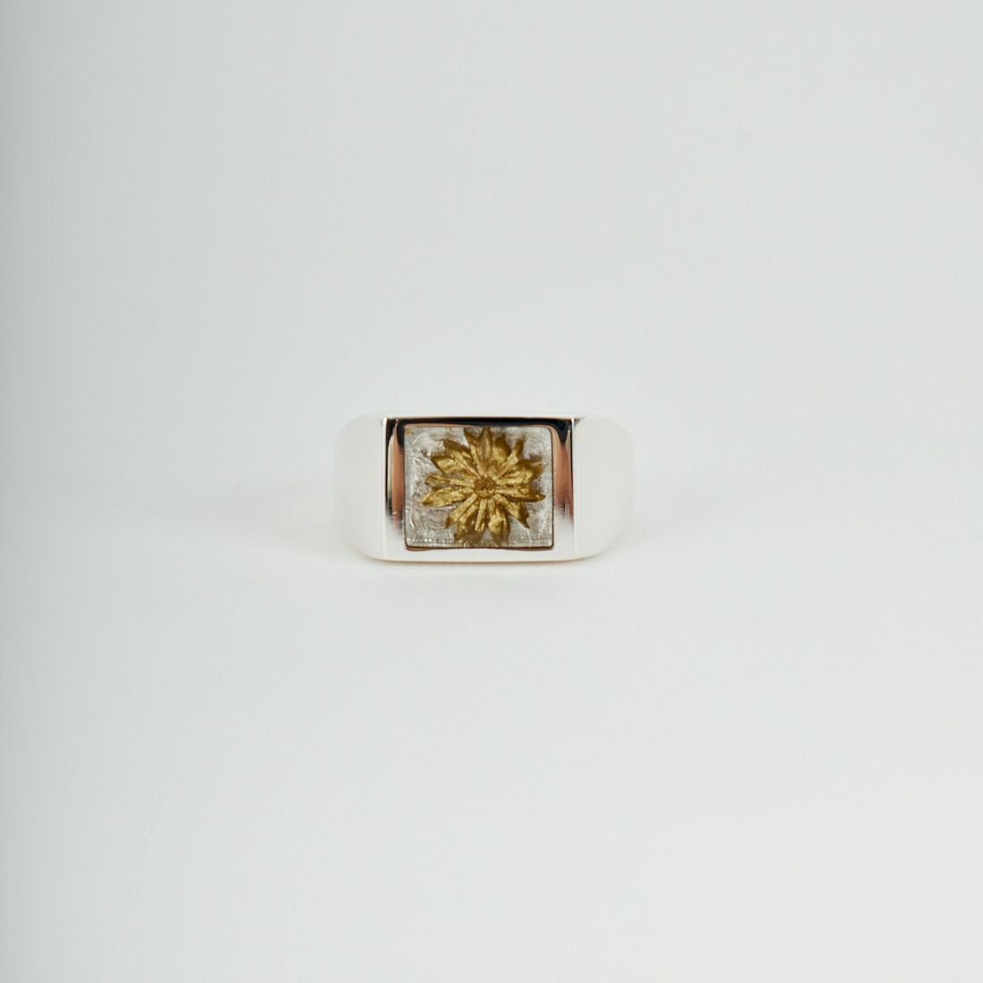 XOLO JEWELRY [ショロジュエリー] シグネットリング ゴールドフラワー [XOR125] SILVER