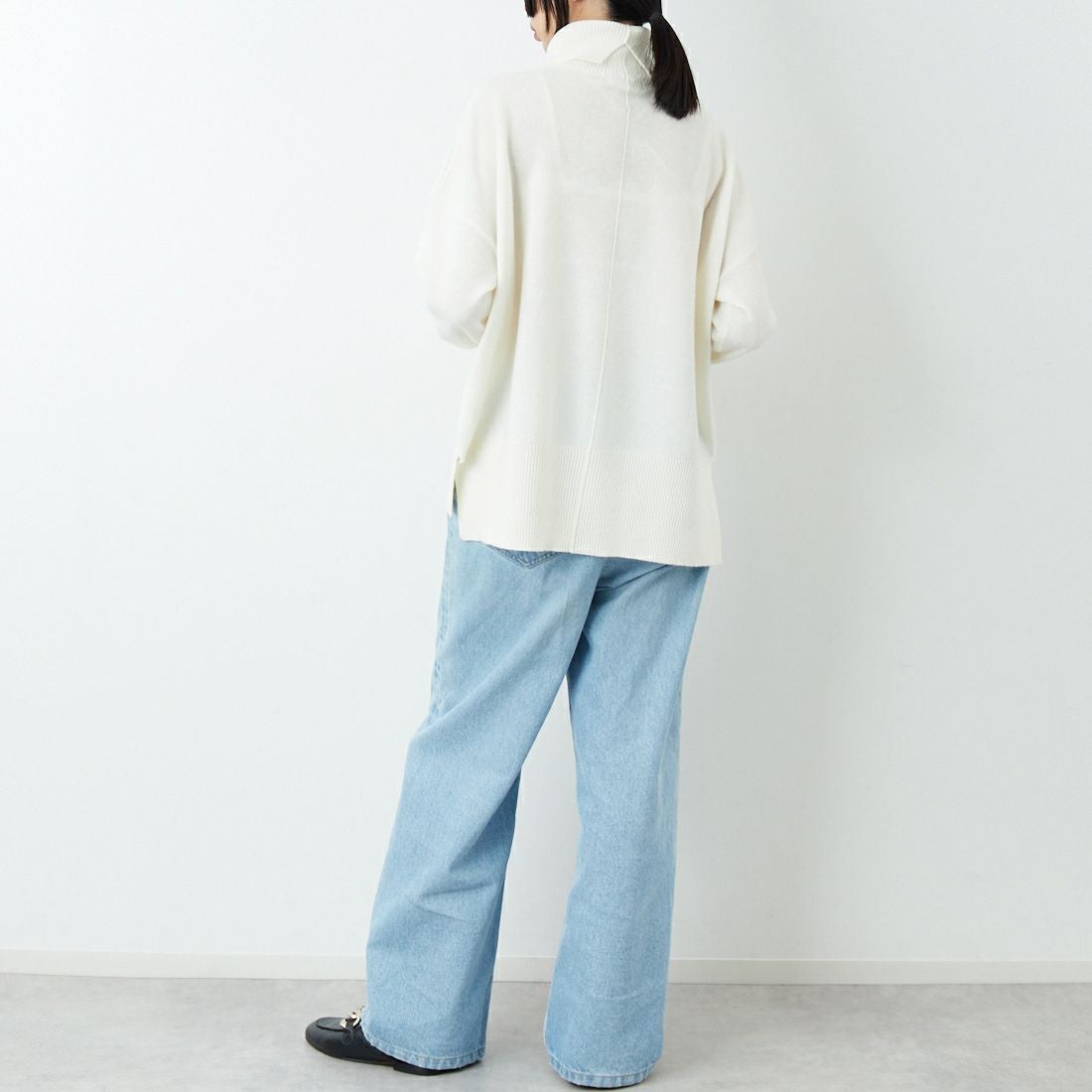 Jeans Factory Clothes [ジーンズファクトリークローズ] 12G メリノウールオフタートルネックニット [11256554] 031 ｵﾌ &&モデル身長：162cm 着用サイズ：F&&
