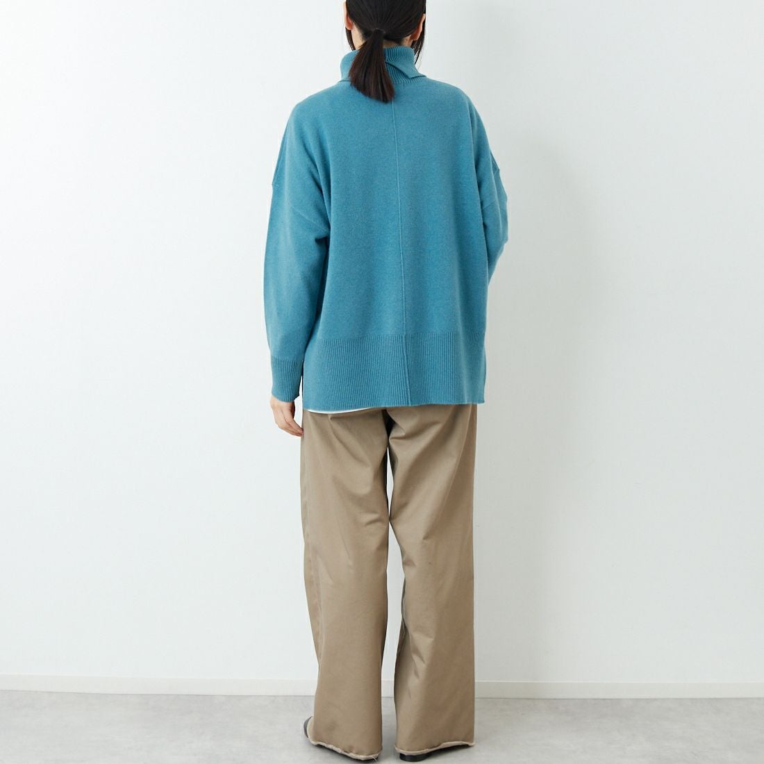 Jeans Factory Clothes [ジーンズファクトリークローズ] 12G メリノウールオフタートルネックニット [11256554] 070 ﾌﾞﾙｰ &&モデル身長：162cm 着用サイズ：F&&