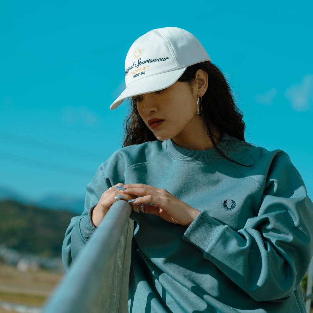 FRED PERRY [フレッドペリー] 別注 ブランデッドツイルキャップ [FPA-26S-038JF] SNOW WHITE