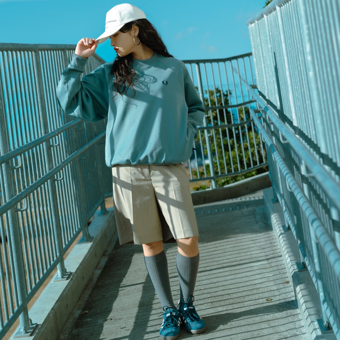 FRED PERRY [フレッドペリー] 別注 ブランデッドツイルキャップ [FPA-26S-038JF] SNOW WHITE