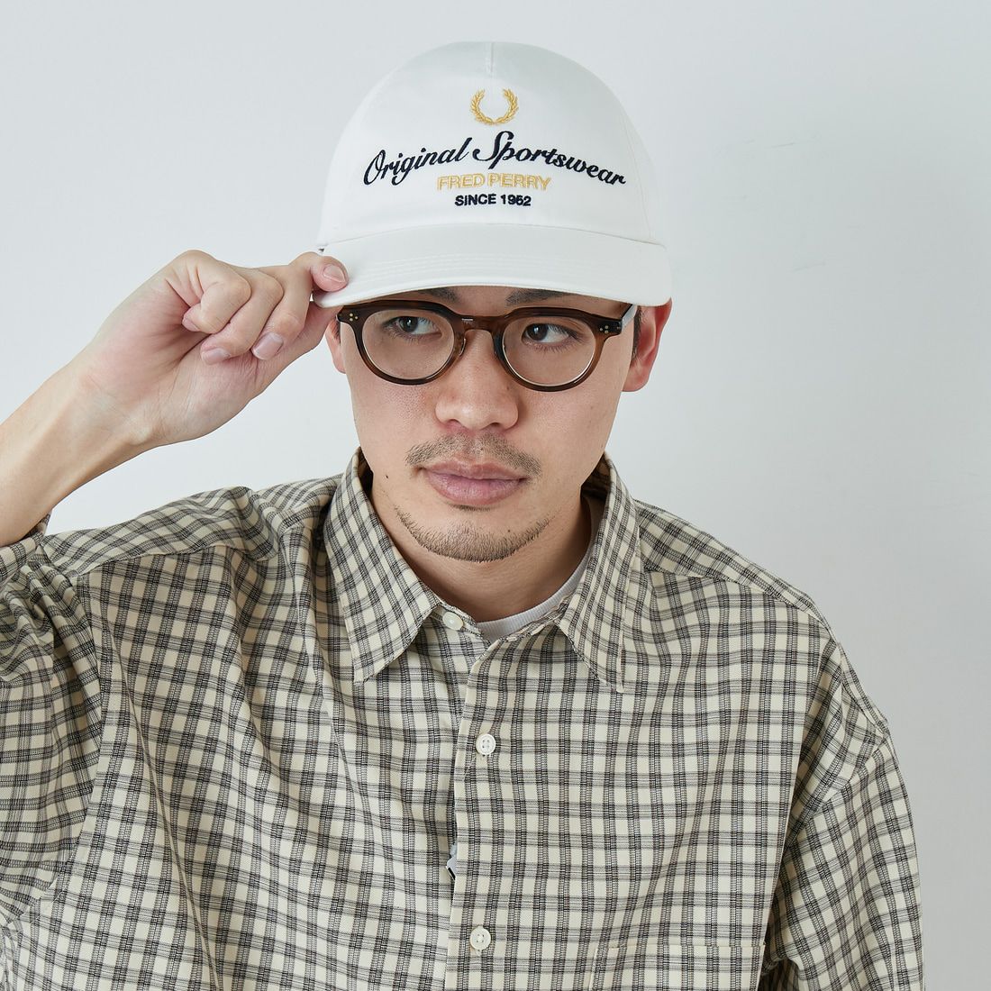 FRED PERRY [フレッドペリー] 別注 ブランデッドツイルキャップ [FPA-26S-038JF] SNOW WHITE