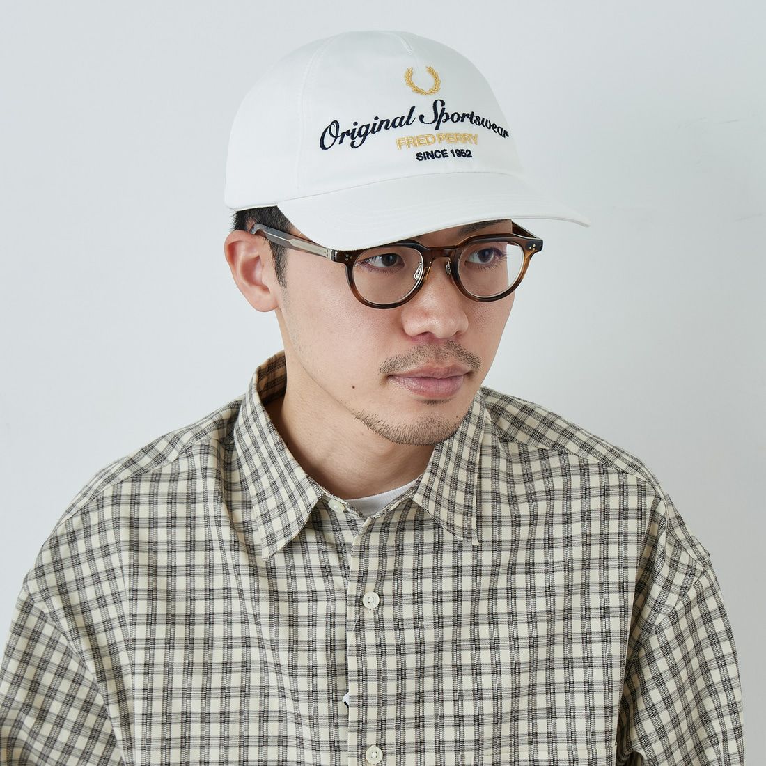 FRED PERRY [フレッドペリー] 別注 ブランデッドツイルキャップ [FPA-26S-038JF] SNOW WHITE