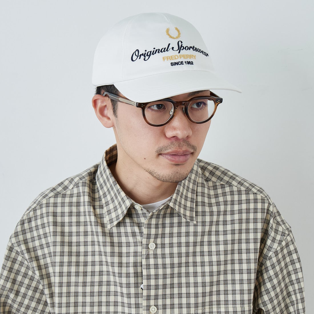 FRED PERRY [フレッドペリー] 別注 ブランデッドツイルキャップ [FPA-26S-038JF] SNOW WHITE