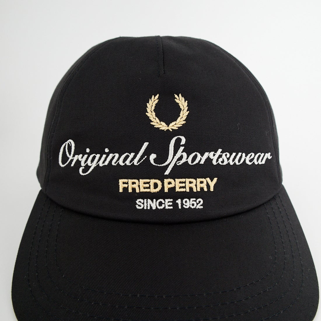 FRED PERRY [フレッドペリー] 別注 ブランデッドツイルキャップ [FPA-26S-038JF] BLACK/SNOW