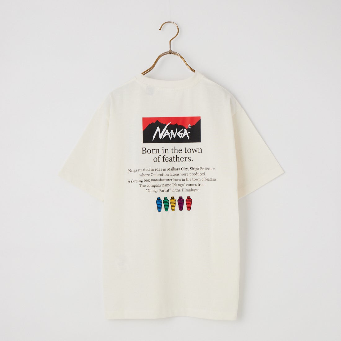 JEANSFACTORY × NANGA [ジーンズファクトリー × ナンガ] 別注 ヒストリーロゴ バックプリントTシャツ [NW26SS-JF2] WHITE