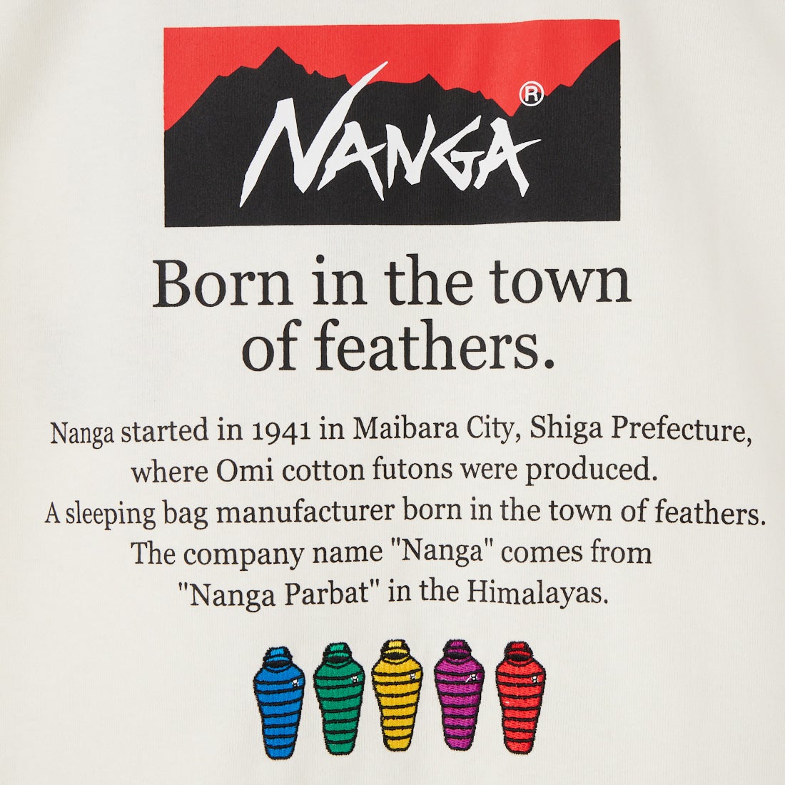 JEANSFACTORY × NANGA [ジーンズファクトリー × ナンガ] 別注 ヒストリーロゴ バックプリントTシャツ [NW26SS-JF2] WHITE