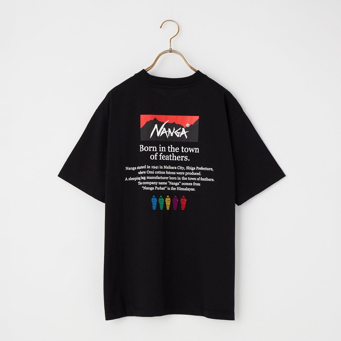 JEANSFACTORY × NANGA [ジーンズファクトリー × ナンガ] 別注 ヒストリーロゴ バックプリントTシャツ [NW26SS-JF2] BLACK