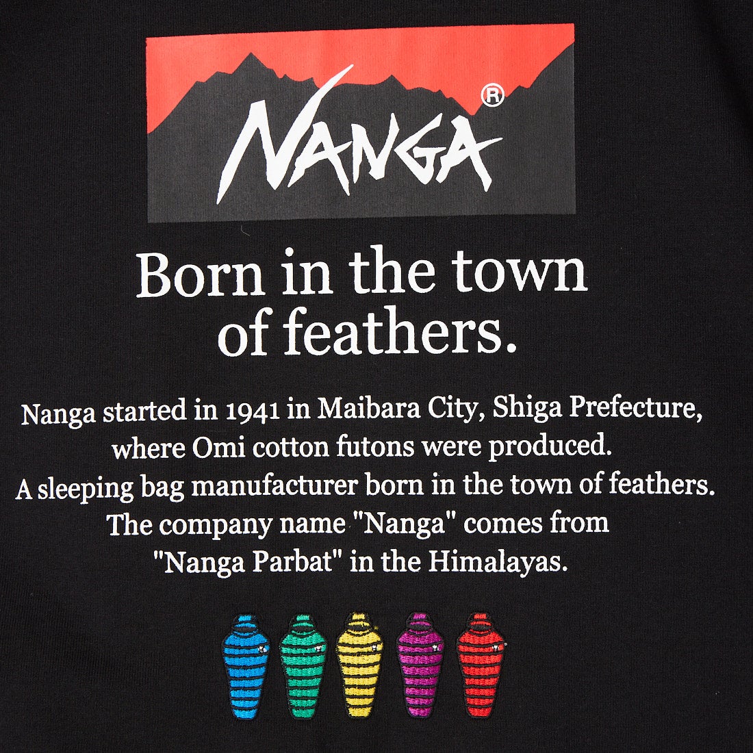 JEANSFACTORY × NANGA [ジーンズファクトリー × ナンガ] 別注 ヒストリーロゴ バックプリントTシャツ [NW26SS-JF2] BLACK