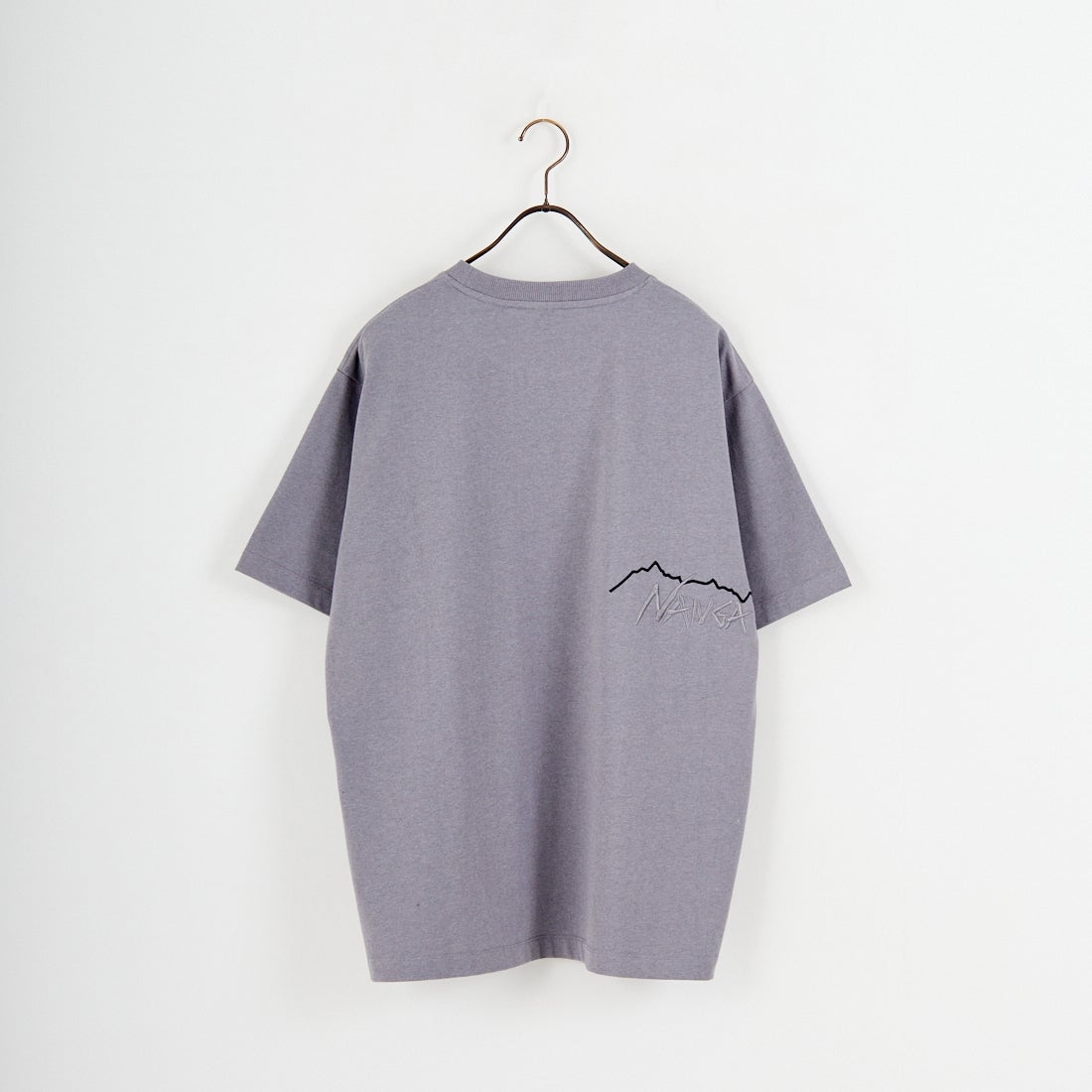 JEANSFACTORY × NANGA [ジーンズファクトリー × ナンガ] 別注 ブランドロゴ刺繍 ショートスリーブTシャツ [NW26SS-JF3] CHARCOAL