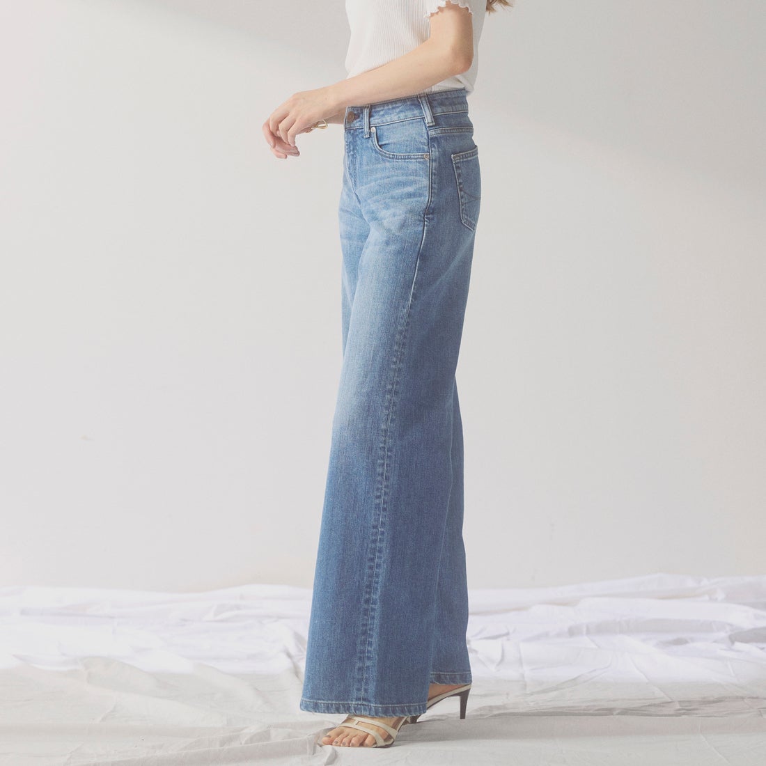 SOMETHING [サムシング] LISA NOUVEAU WIDE/ワイドデニムパンツ [STG10] 56 L.BLUE
