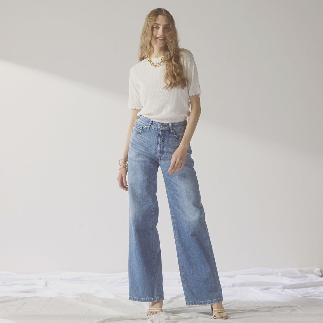 SOMETHING [サムシング] LISA NOUVEAU WIDE/ワイドデニムパンツ [STG10] 56 L.BLUE