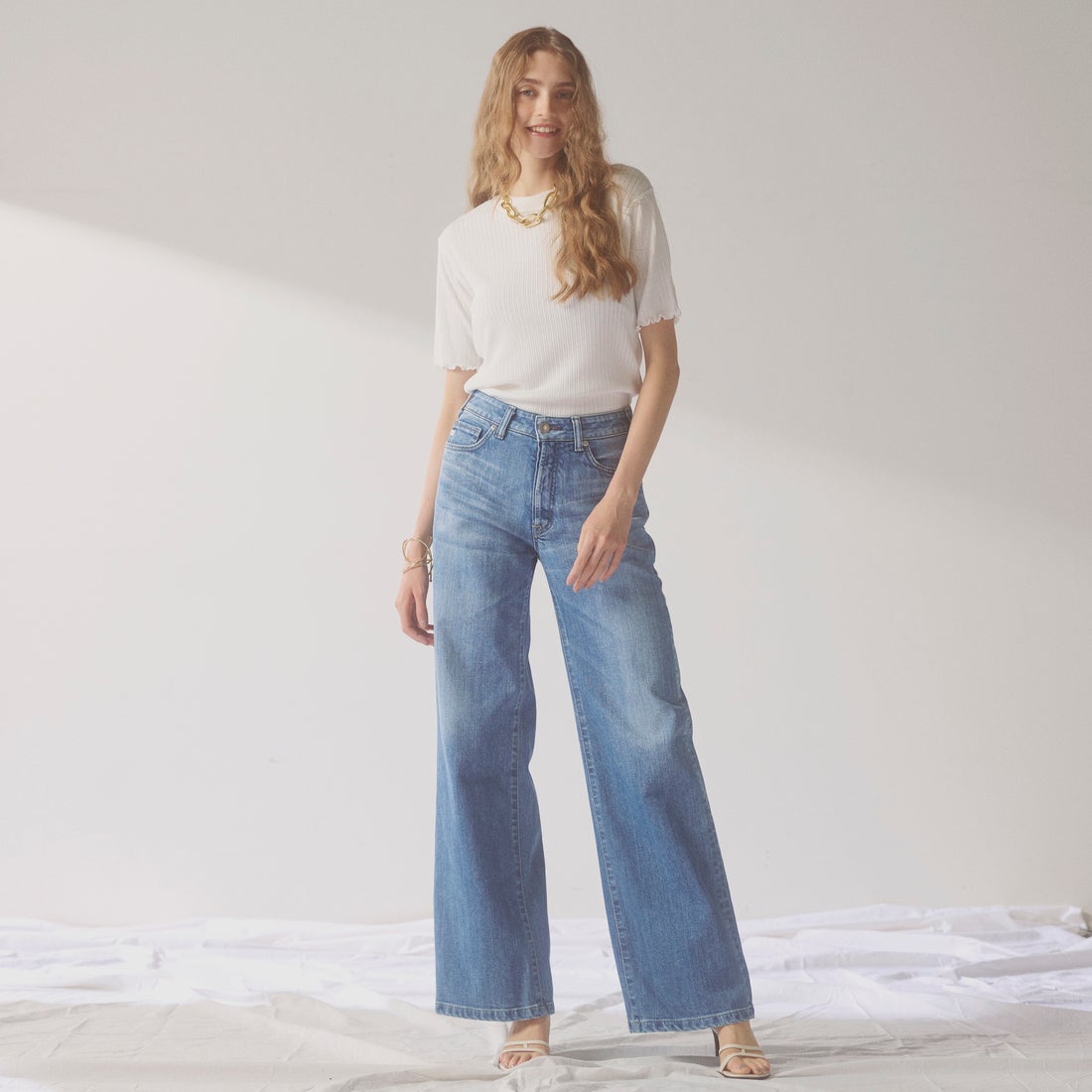 SOMETHING [サムシング] LISA NOUVEAU WIDE/ワイドデニムパンツ [STG10] 56 L.BLUE