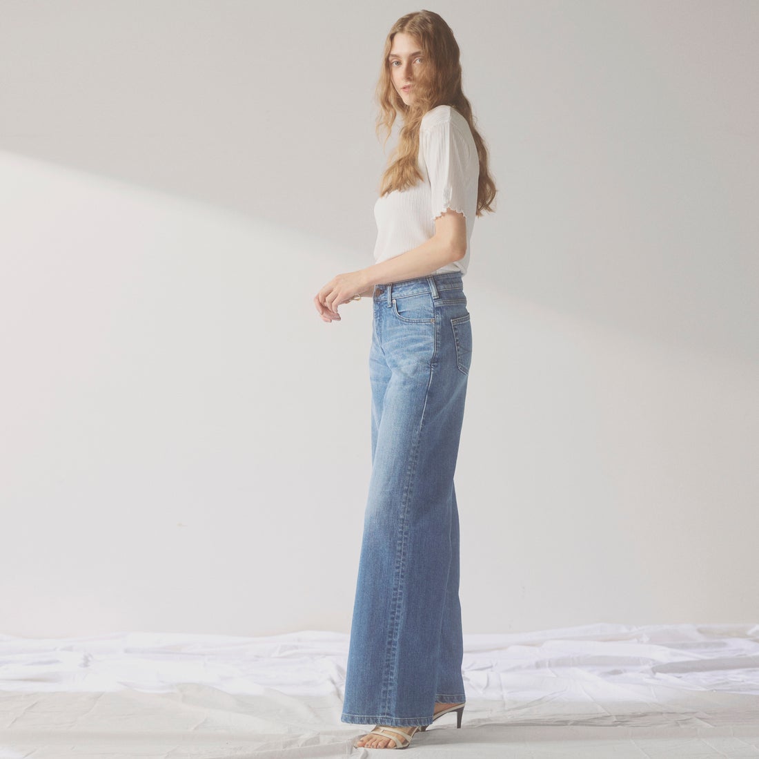 SOMETHING [サムシング] LISA NOUVEAU WIDE/ワイドデニムパンツ [STG10] 56 L.BLUE