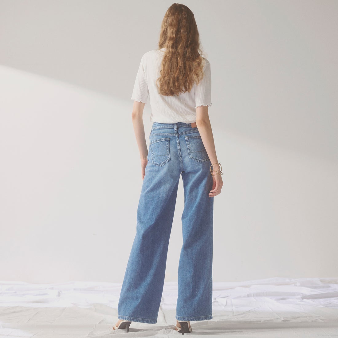 SOMETHING [サムシング] LISA NOUVEAU WIDE/ワイドデニムパンツ [STG10] 56 L.BLUE