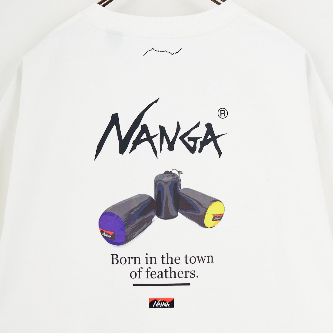 JEANSFACTORY × NANGA [ジーンズファクトリー × ナンガ] 別注 ルーズフィット NEBUKUROバックプリント ドローコードTシャツ [NW26SS-JF8] WHITE