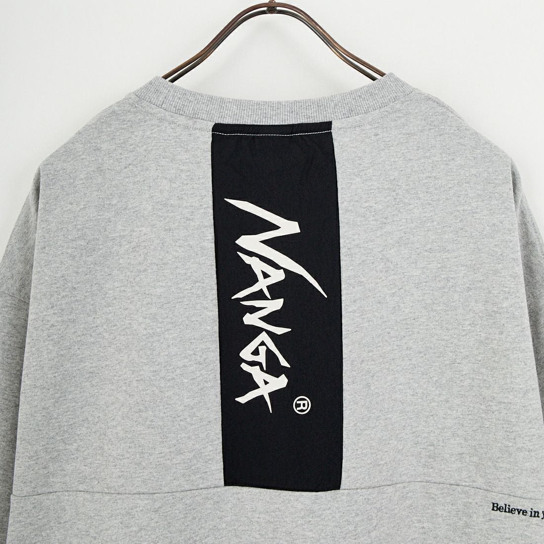 JEANSFACTORY × NANGA [ジーンズファクトリー × ナンガ] 別注 ルーズフィット メッシュ切替え ドローコードTシャツ [NW26SS-JF7] GRAY