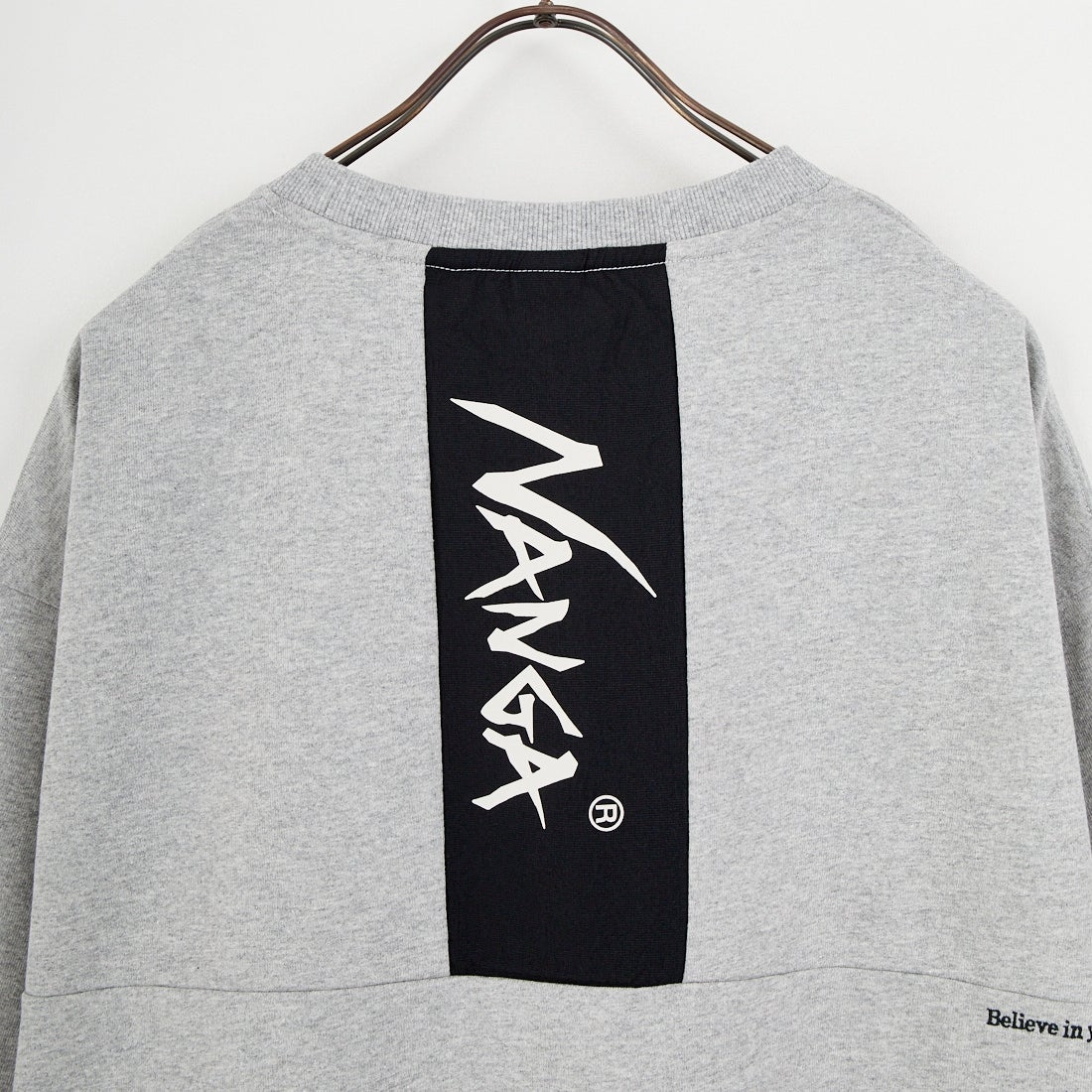 JEANSFACTORY × NANGA [ジーンズファクトリー × ナンガ] 別注 ルーズフィット メッシュ切替え ドローコードTシャツ [NW26SS-JF7] GRAY