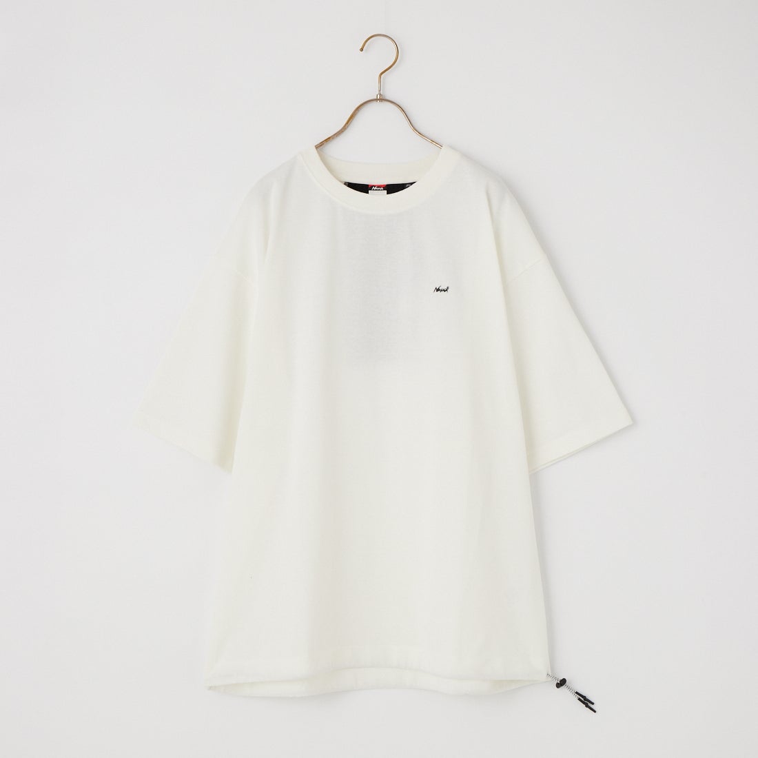JEANSFACTORY × NANGA [ジーンズファクトリー × ナンガ] 別注 ルーズフィット メッシュ切替え ドローコードTシャツ [NW26SS-JF7] WHITE