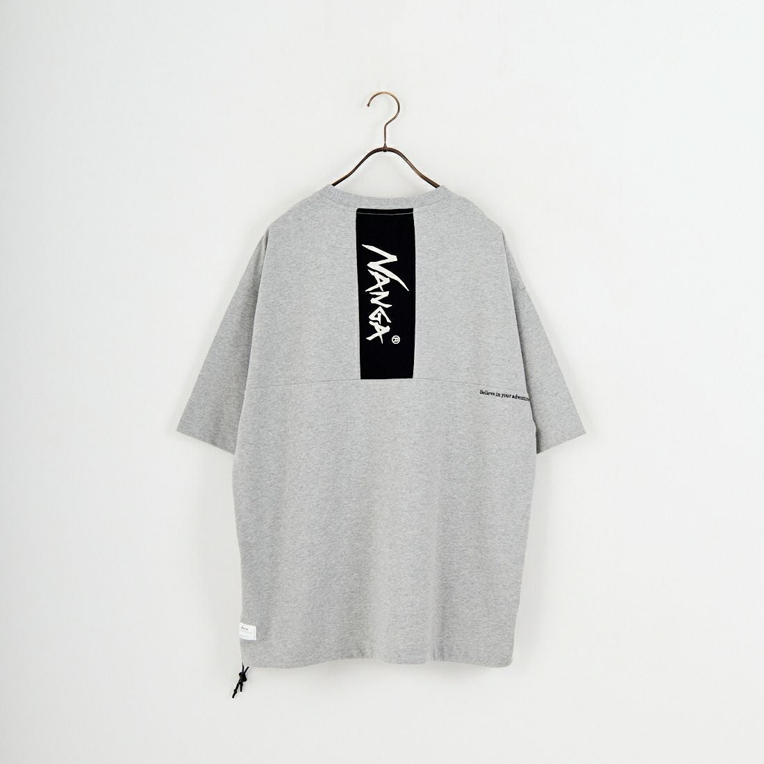 JEANSFACTORY × NANGA [ジーンズファクトリー × ナンガ] 別注 ルーズフィット メッシュ切替え ドローコードTシャツ [NW26SS-JF7] GRAY