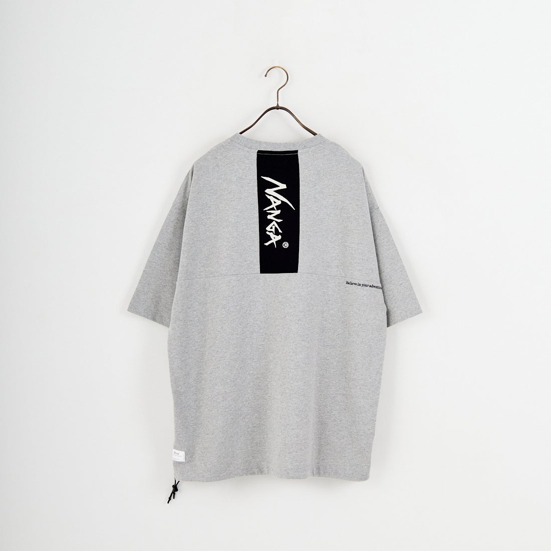 JEANSFACTORY × NANGA [ジーンズファクトリー × ナンガ] 別注 ルーズフィット メッシュ切替え ドローコードTシャツ [NW26SS-JF7] GRAY