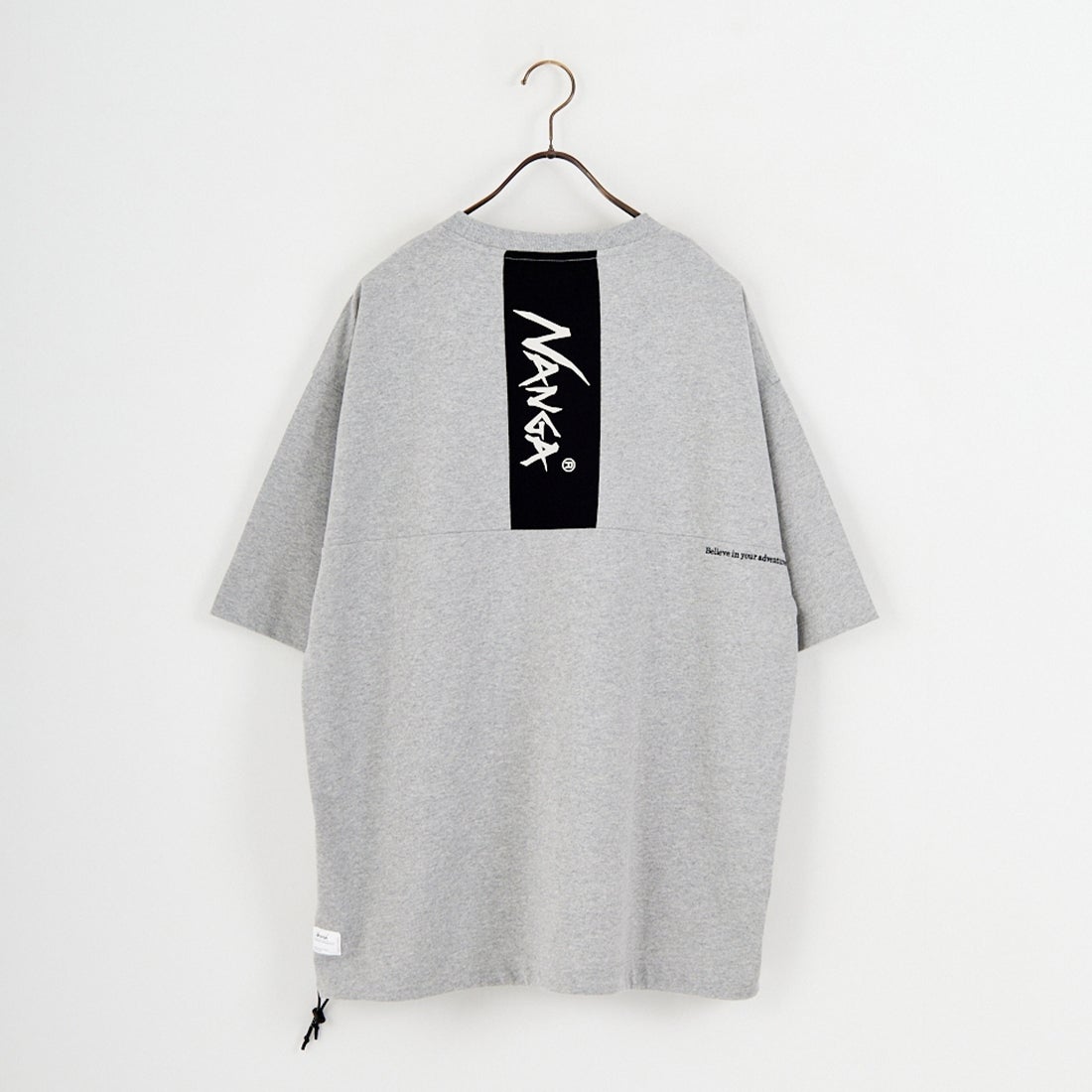 JEANSFACTORY × NANGA [ジーンズファクトリー × ナンガ] 別注 ルーズフィット メッシュ切替え ドローコードTシャツ [NW26SS-JF7] GRAY