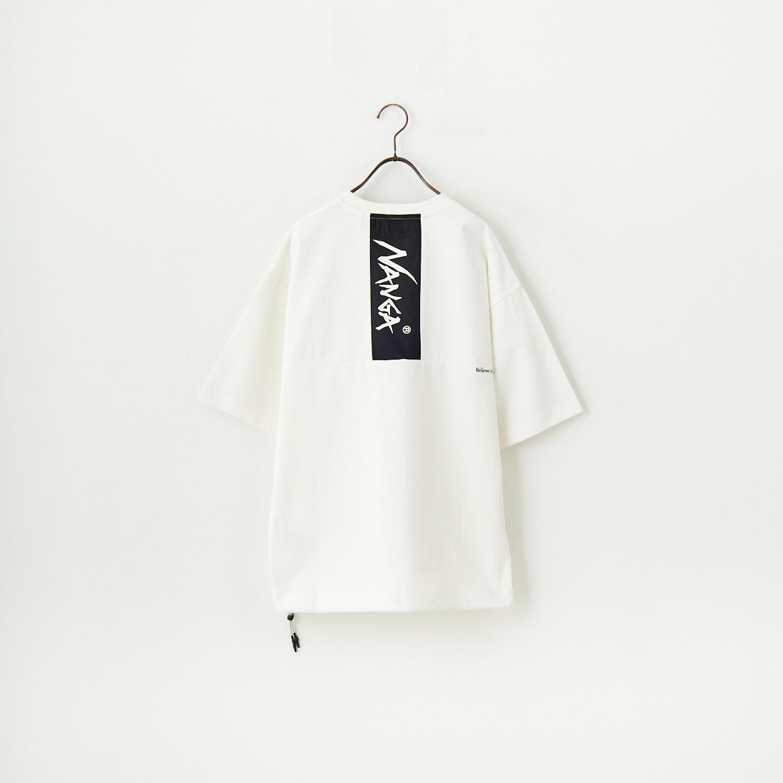 JEANSFACTORY × NANGA [ジーンズファクトリー × ナンガ] 別注 ルーズフィット メッシュ切替え ドローコードTシャツ [NW26SS-JF7] WHITE
