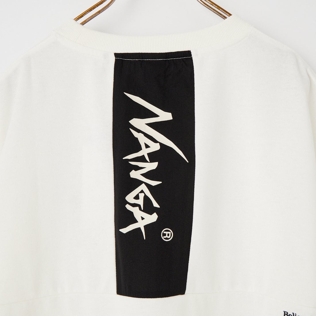 JEANSFACTORY × NANGA [ジーンズファクトリー × ナンガ] 別注 ルーズフィット メッシュ切替え ドローコードTシャツ [NW26SS-JF7] WHITE