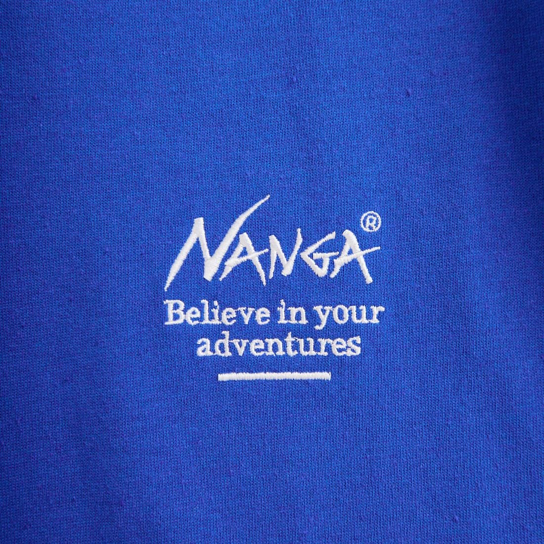 JEANSFACTORY × NANGA [ジーンズファクトリー × ナンガ] 別注 ルーズフィット スクエアロゴバックプリント ドローコードTシャツ [NW26SS-JF6] BLUE