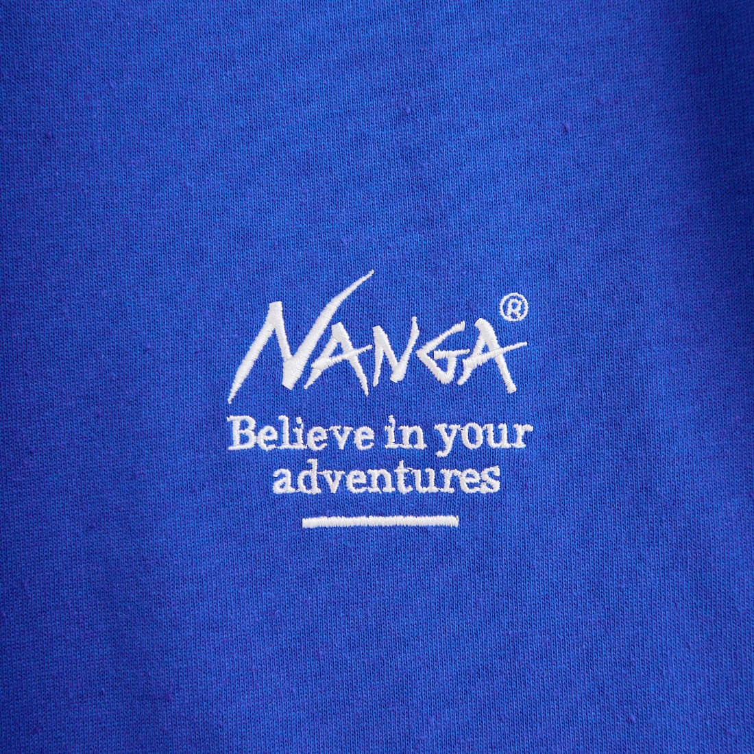 JEANSFACTORY × NANGA [ジーンズファクトリー × ナンガ] 別注 ルーズフィット スクエアロゴバックプリント ドローコードTシャツ [NW26SS-JF6] BLUE