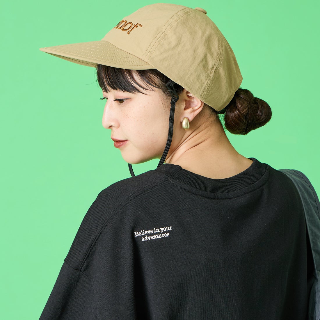 JEANSFACTORY × NANGA [ジーンズファクトリー × ナンガ] 別注 ルーズフィット ドローコードポケットTシャツ [NW26SS-JF5] BLACK