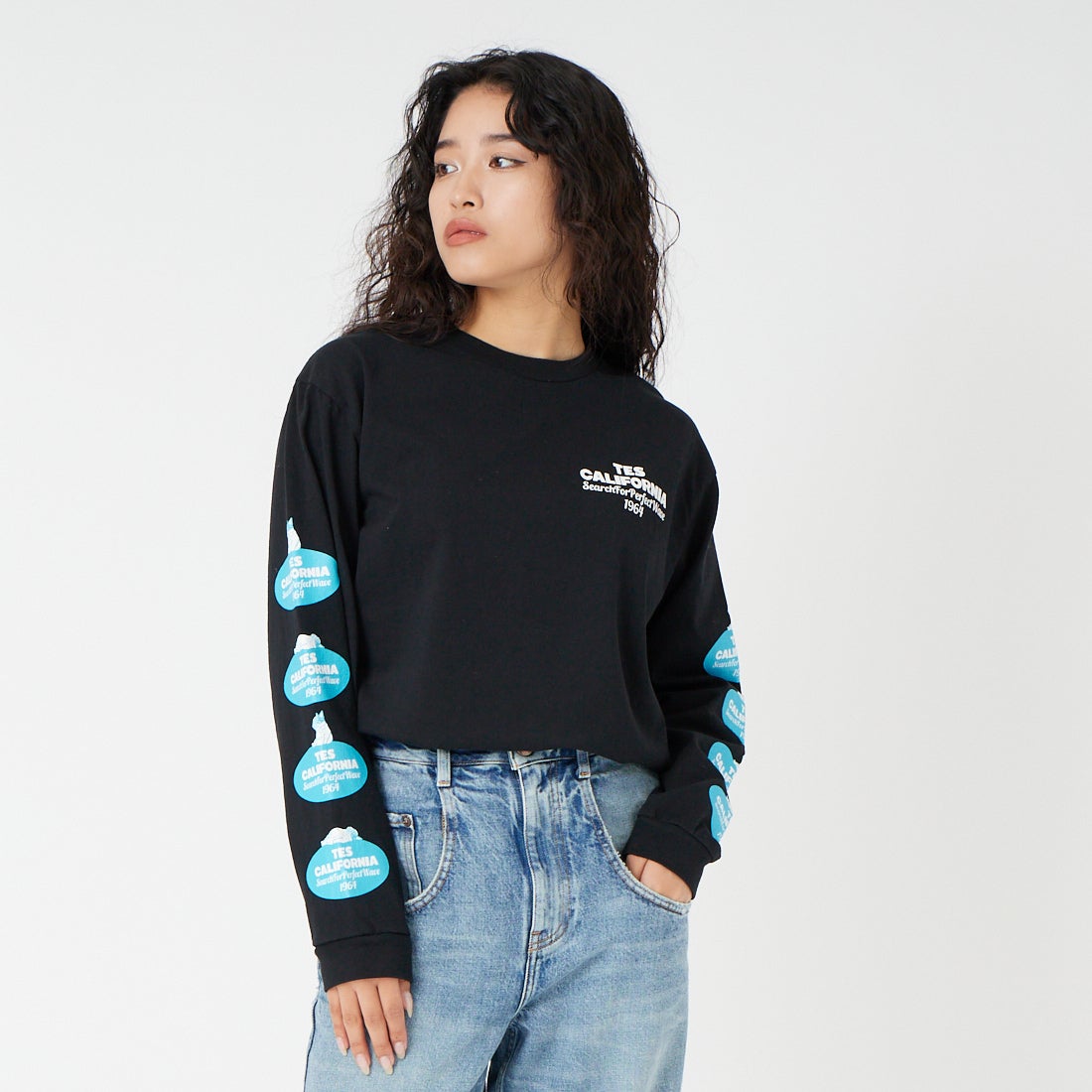 01 BLACK&&モデル身長：162cm 着用サイズ：S&&