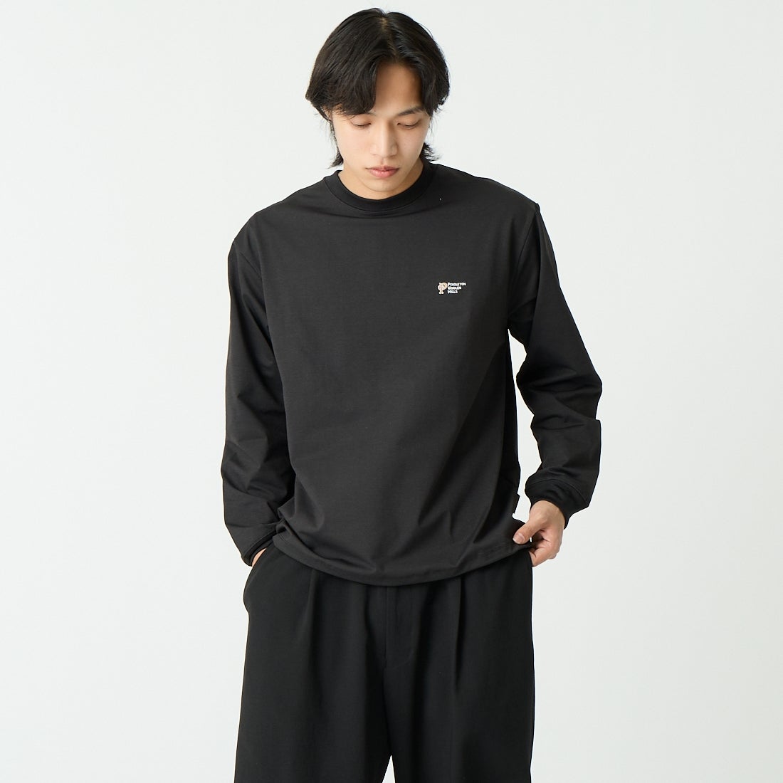 PENDLETON [ペンドルトン] バックプリント ロングスリーブTシャツ [6175-3002] 49 BLACK &&モデル身長：179cm 着用サイズ：M&&