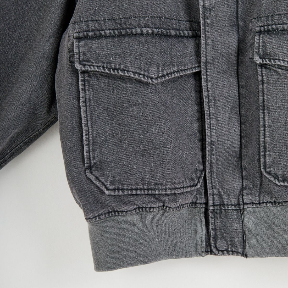 ARMY TWILL SANFORIZED [アーミーツイル サンフォライズド] 別注 ショート丈 デニムブルゾン [AM-2614502-INT-JF] BLACK