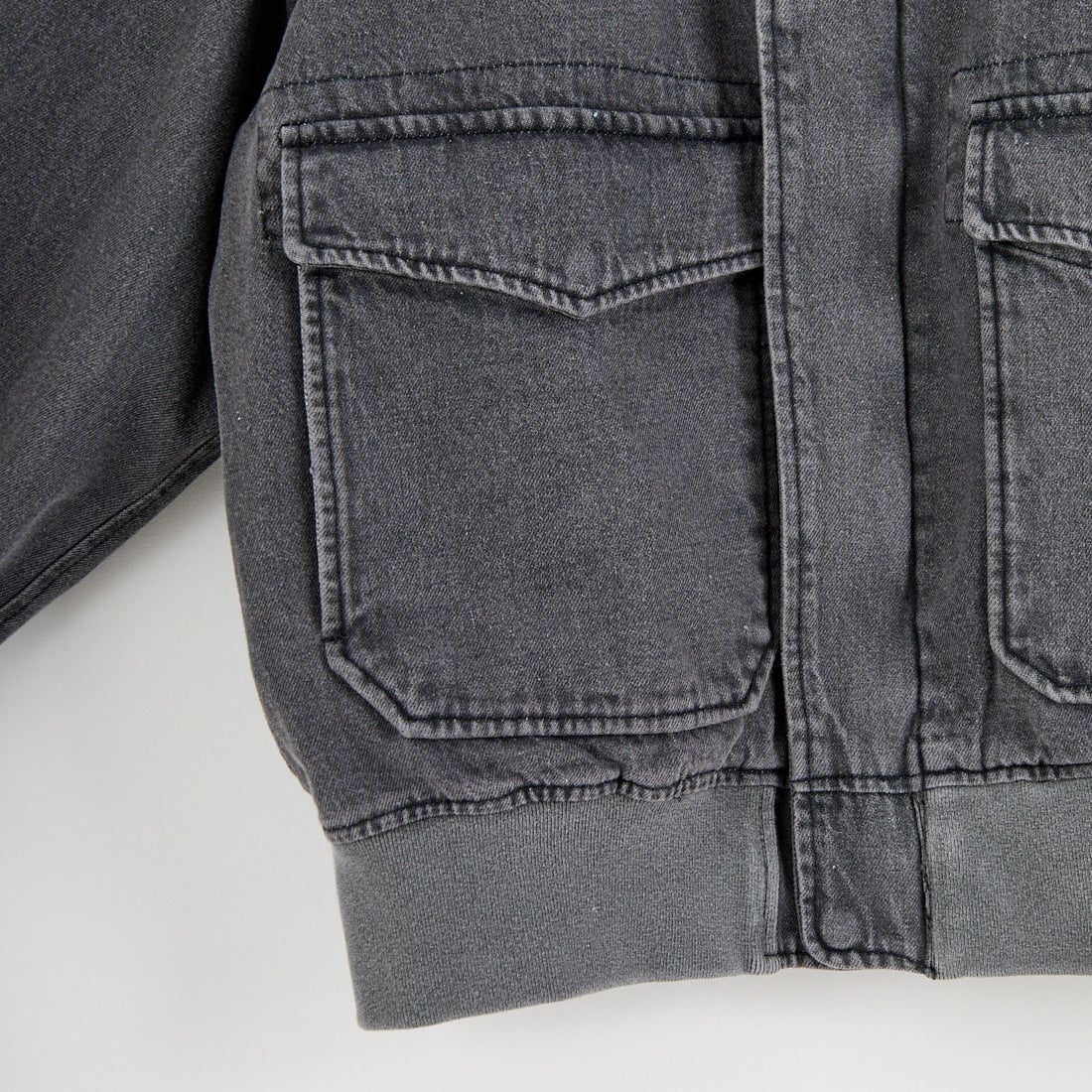 ARMY TWILL SANFORIZED [アーミーツイル サンフォライズド] 別注 ショート丈 デニムブルゾン [AM-2614502-INT-JF] BLACK