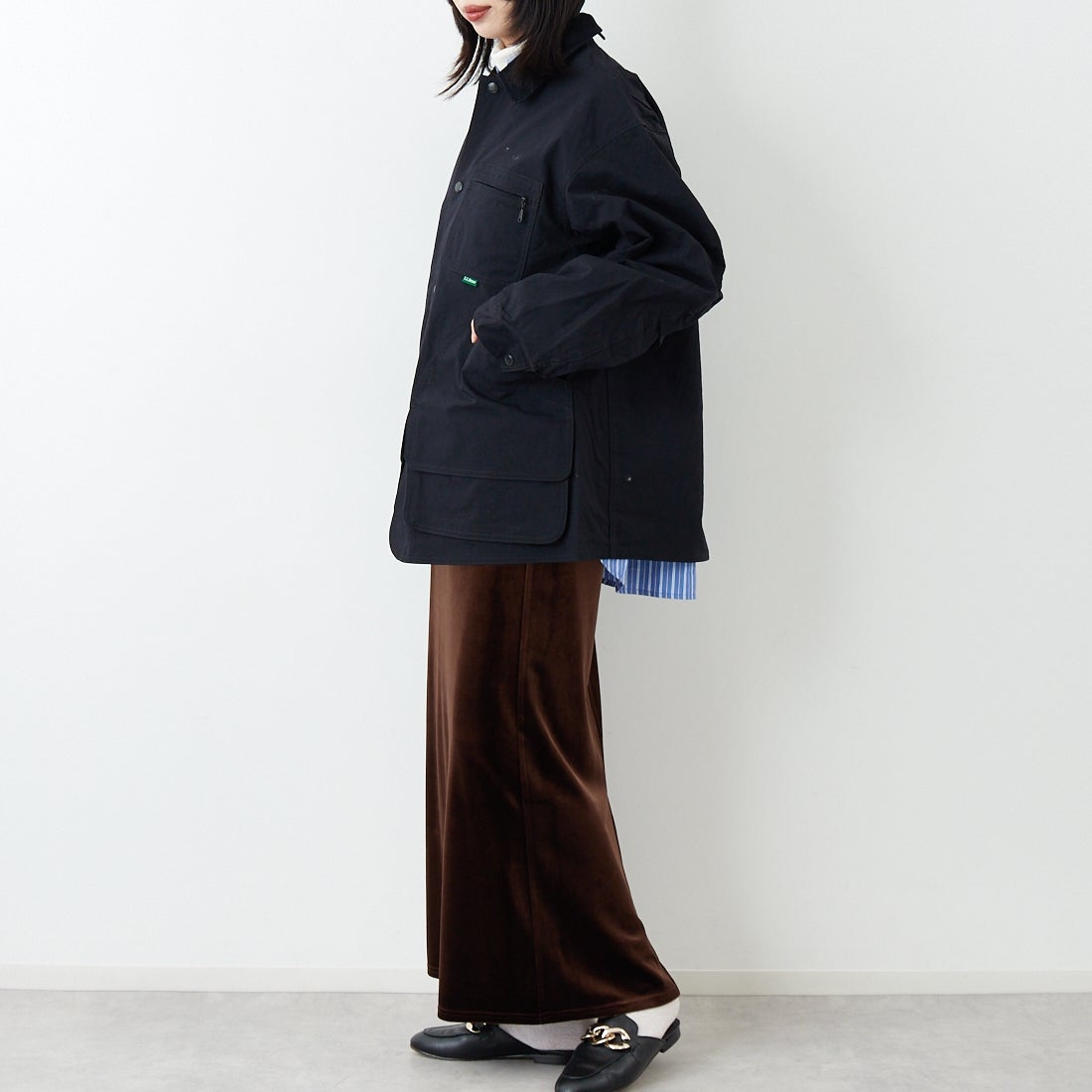 L.L.BEAN [エルエルビーン] Beans フィールドコート [6175-3033] 48 DK.CHAR &&モデル身長：162cm 着用サイズ：S&&