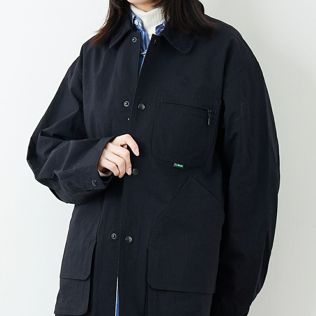 L.L.BEAN [エルエルビーン] Beans フィールドコート [6175-3033] 48 DK.CHAR &&モデル身長：162cm 着用サイズ：S&&