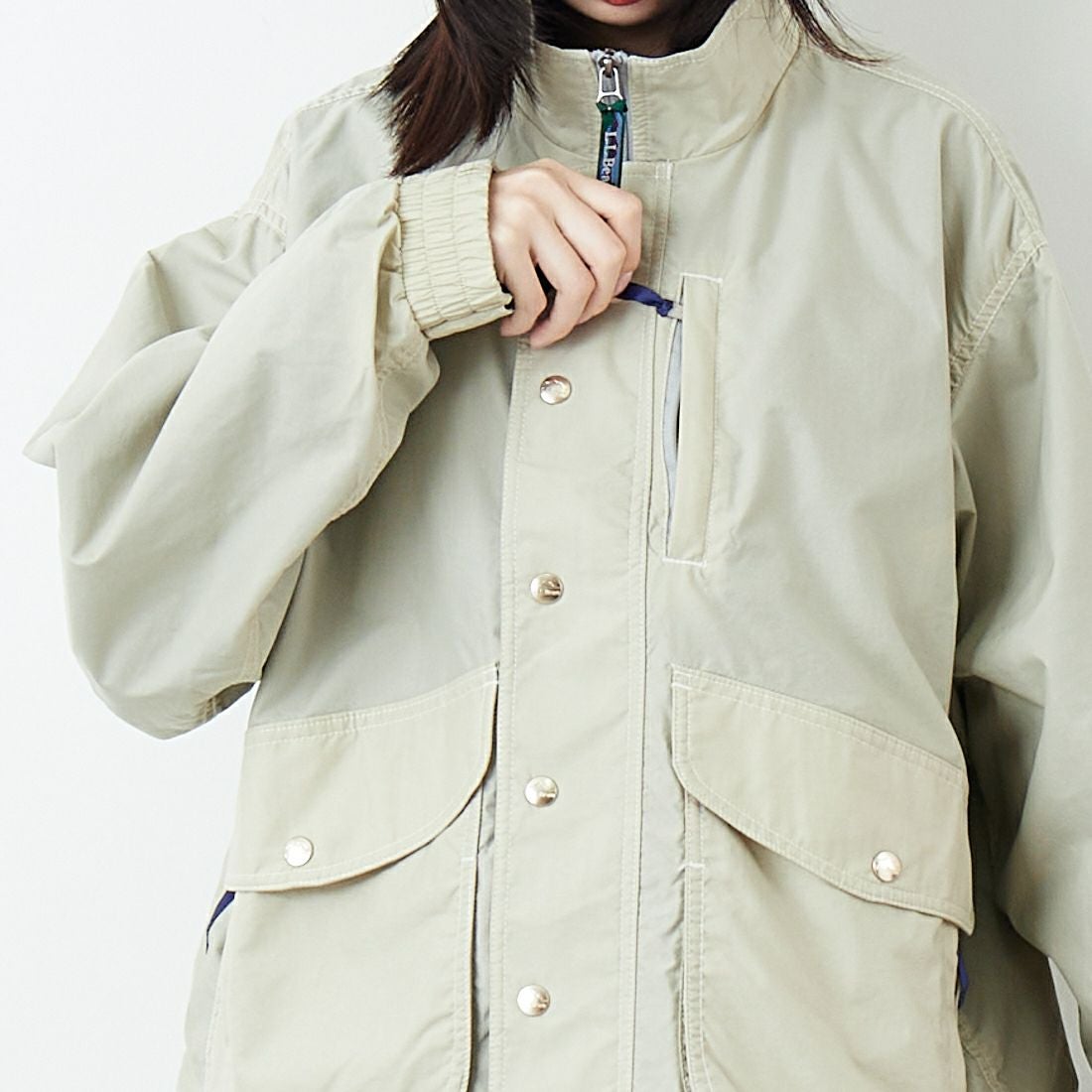 L.L.BEAN [エルエルビーン] Beans ウィンディリッジジャケット [6175-3030] 24 SAND &&モデル身長：162cm 着用サイズ：S&&