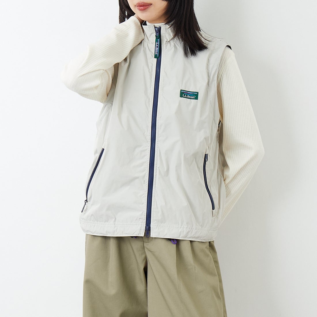 L.L.BEAN [エルエルビーン] ロクスベリーベスト [6175-3142] 24 SAND &&モデル身長：162cm 着用サイズ：M&&