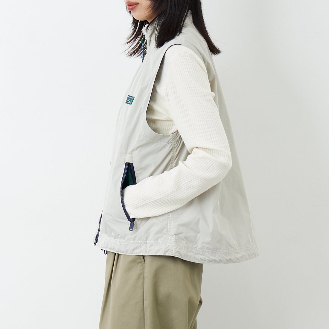 L.L.BEAN [エルエルビーン] ロクスベリーベスト [6175-3142] 24 SAND &&モデル身長：162cm 着用サイズ：M&&