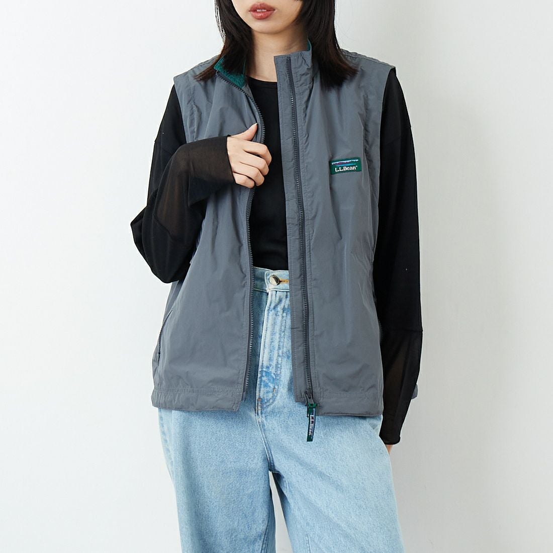 L.L.BEAN [エルエルビーン] ロクスベリーベスト [6175-3142] 48 STEEL &&モデル身長：162cm 着用サイズ：M&&