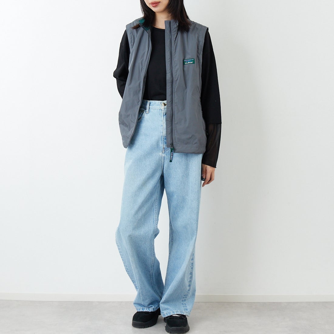 L.L.BEAN [エルエルビーン] ロクスベリーベスト [6175-3142] 48 STEEL &&モデル身長：162cm 着用サイズ：M&&