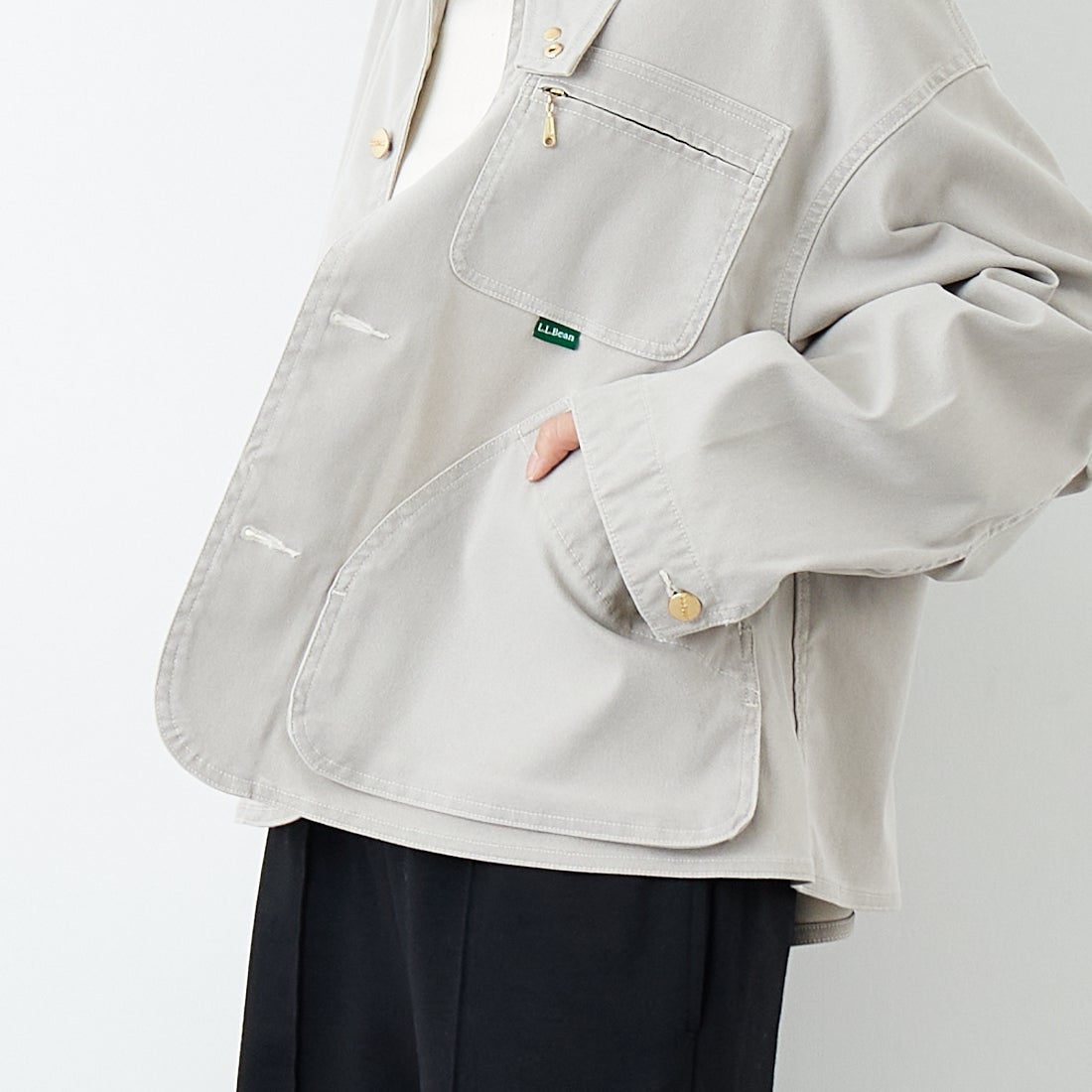 L.L.BEAN [エルエルビーン] Beans プロスペクトハーバー フィールドコート [6175-3136] 09 NATURAL &&モデル身長：162cm 着用サイズ：M&&
